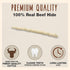 5 Inch (34 Count) Cadet Premium Grade Beef Hide for Dogs, Long Lasting Rawhide Twist Chew Sticks, Natural Dog Chews