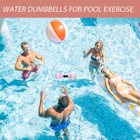 SEWACC 1 Pair Aquatic Exercise Dumbbells - Water Aerobics Floating Dumbbell Fitness Barbells for Pool Exercises