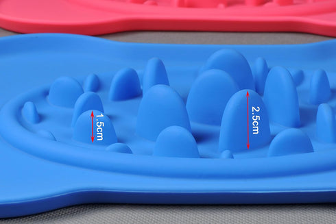 Sailing Silicone Dog Pet Fun Slow Feed Bowl, Anti Choke Food Water Bowl, BPA Free (Blue)