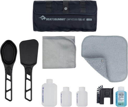 Sea to Summit Camp Kitchen Tool Kit, 10-Piece Cooking Utensil and Clean-Up Kit