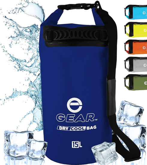 Floating Cooler Bag Insulated Dry Backpack - Waterproof, Leak Proof, Collapsible Cooler with Padded Shoulder Strap -