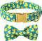Maca Bates Duck Dog Collar with Bowtie, Adjustable Breakaway Green Summer Thick Collars for XS Small Medium Large XL