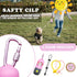 15 Dog Poop Bag Holder with LED Flashlight for Night Walks,Silicone Tether & Donut Pattern Clip for Used Bags