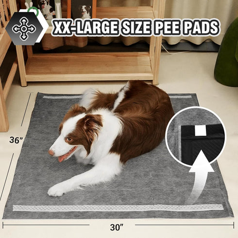 IMMCUTE 30"X36", 30 Count, Dog Pee Pads Extra Large Charcoal Puppy Pads, Absorbent Pads & Fast Drying Potty Pads