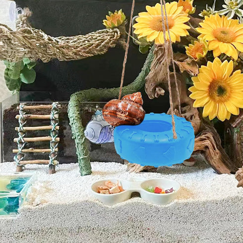 Hermit Crab Tire Swing Toy - Climbing Toy and Aquarium Decoration for Small to Medium Sized Hermit Crabs