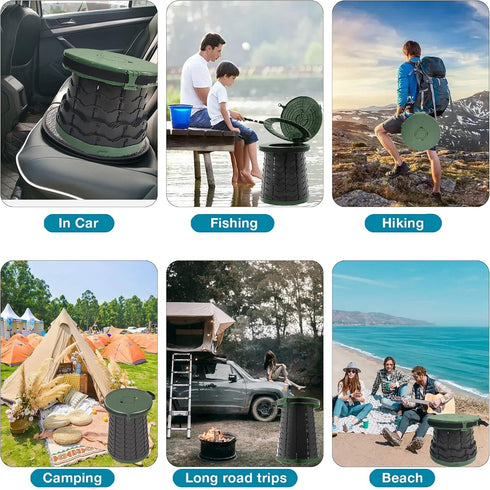 Camping,19.7" 880lbs,Retractable XXL Portable Toilet for H Adjustable Folding Toilet with Lid,Carry Bag,Capacity