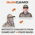 QuikCamo Mossy Oak Camo Hat with Built-in Face Mask for Duck Hunting, Adjustable Velcro Closure