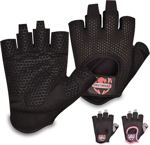 FIGHTSENSE Weight Lifting Gloves with Full Palm Protection, Workout Gloves for Men