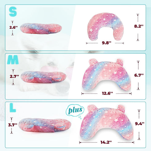 Pet Pillow for Dogs, Glow in The Dark Soft Dog Neck Pillow, U-Shaped Pillow for Cat and Dog, Machine Washable Pet