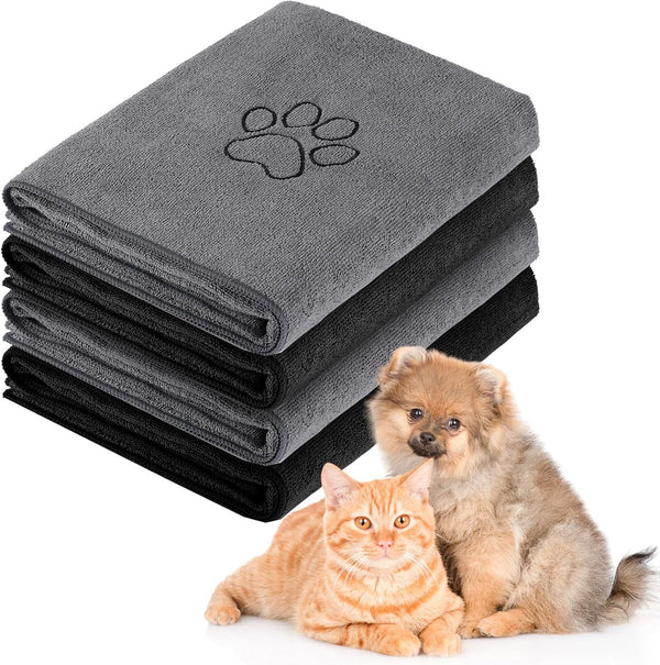 Chumia 4 Pack Extra Large Dog Towel, Quick Drying Microfiber Dog Bath Towel for Small, Medium, Large Dogs, Cats