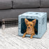 20lbs, 19.6"L 13.5"W 12"H SportPet Designs Collapsible X-Small Pet Travel Carrier (Blue), Hard-Sided Kennel for Small