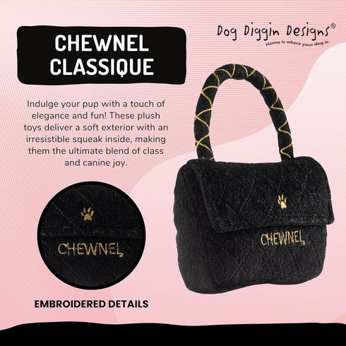 Dog Diggin Designs Runway Pup Collection - Unique Squeaky Parody Plush Dog Toys, Haute Couture Purses