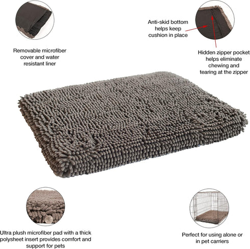 Dog Gone Smart Pet Products Microfiber Cushion Pad, Grey, 19x24 Small, Model: DGSDDCP1921