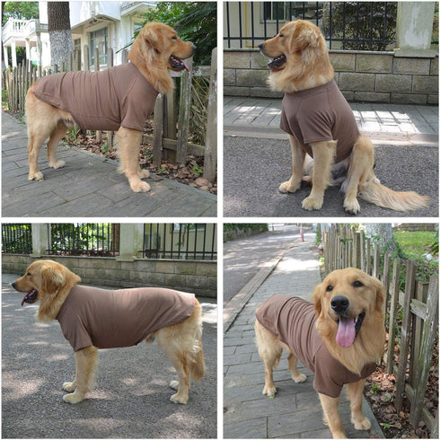 Lovelonglong 2019 Pet Clothing Basic Blank T-Shirt Tee Shirts for Large Dogs Coffee XXXXL Costumes
