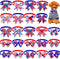 24PCS 4th of July Dog Bow Tie Collar - Adjustable Star Stripe Patriotic Pet Bow Tie for Independence Day