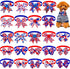 24PCS 4th of July Dog Bow Tie Collar - Adjustable Star Stripe Patriotic Pet Bow Tie for Independence Day