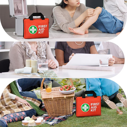 250 Pack,Scissors General Medi First Aid Kit, Piece Small First Aid Kit - Includes Emergency Foil Blanket, Instant Cold