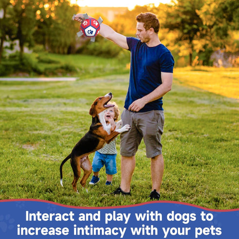 Dog Toys Soccer Ball with Straps - Interactive Balls for Tug of War and Yard Games, Herding Ball for Small Dogs, Pet