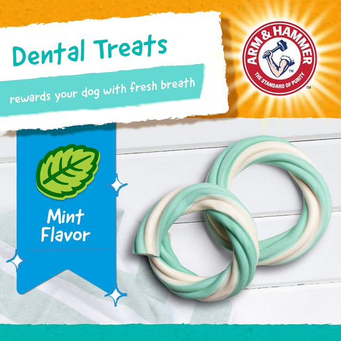 Arm & Hammer for Pets Ringers Dental Treats for Dogs, Fresh Mint Flavor, 5 Count Dental Chews