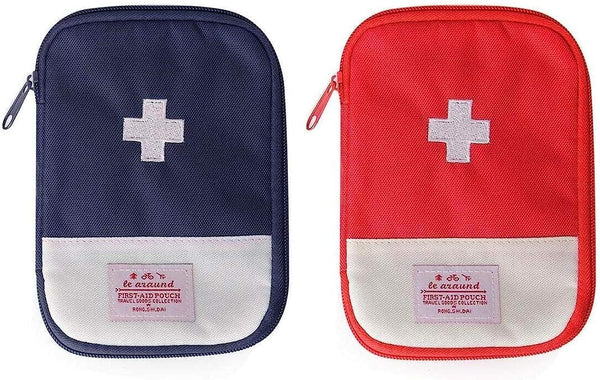 JIAKAI 2 Packs First Aid Bag, Empty Mini Portable Medical Pouch for Outdoor Camping Hiking Travel Emergency