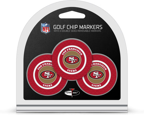 Team Golf NFL Poker Chip Size - Double-Sided Enamel Markers with Pop Out Smaller Design