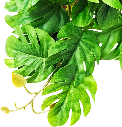 2Pack Woyrise Reptile Plants for Terrarium, Artificial Hanging Plants with Suction Cups, Amphibian Tank Habitat Decor