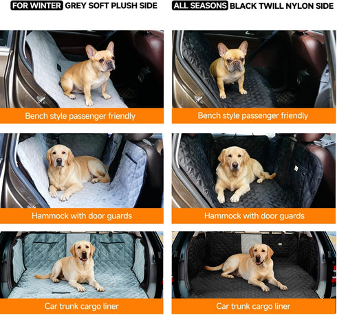 Hammock, PETTALK Deluxe Double Side Dog Car Seat Cover Back Seat, Waterproof Seat Cover Reversible,Heavy Duty,Anti