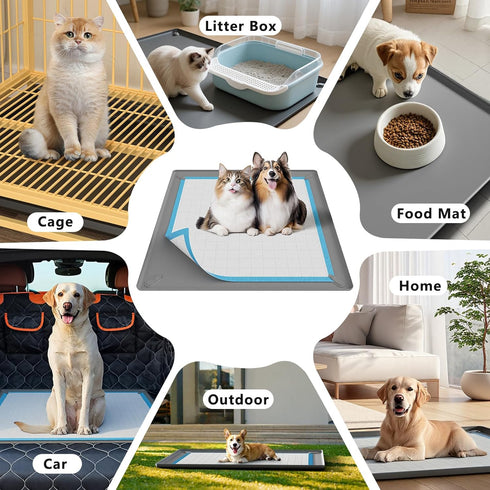 24" 24" Pee Pad Holder for Dogs Fits Up to x Training Pads Silicone Puppy Pad Holder Tray Non-Slip Dog Pad Holder
