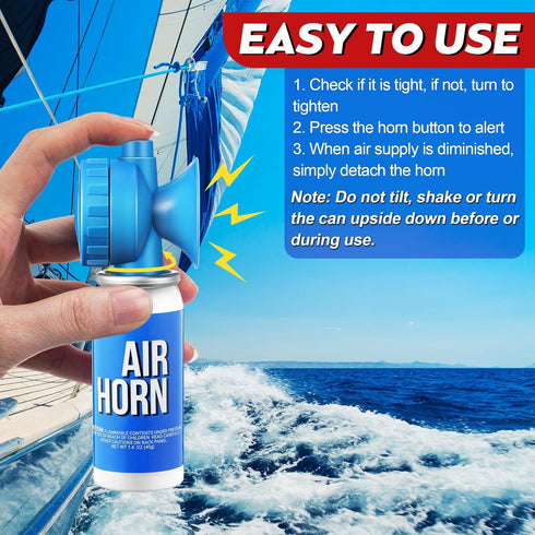 Saillong 6 Pack Marine Boat Air Horn, Loud Safety Horns for Emergency Use in Marine Boating Events