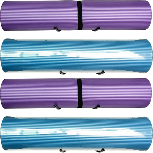 YYST Yoga Mat Foam Rollers Wall Rack - Wall Storage Mount for Foam Rollers and Yoga Mat, Up to 8 Inch Diameter - 4/PK