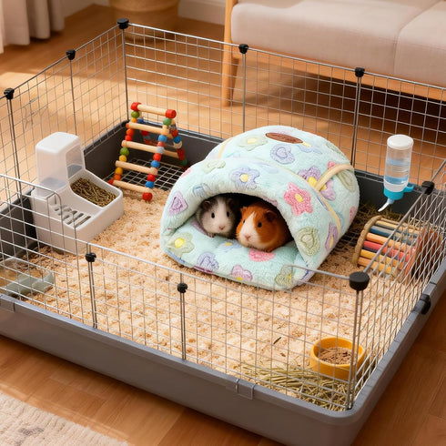 Cozy Chinchilla YUEPET Guinea Pig Bed Cuddle Cave Warm Fleece House Bedding Sleeping Cushion Cage Nest for Small Animal