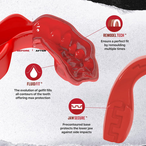 SAFEJAWZ Mouthguard Slim Fit - Adult and Junior Mouth Guard with Case for Boxing, Basketball, Lacrosse, Football, MMA,