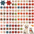 Silkfly 120 Pcs Fall Dog Collar Flower Set, Thanksgiving Bow Ties, Holiday Accessories for Small Medium Large Dogs