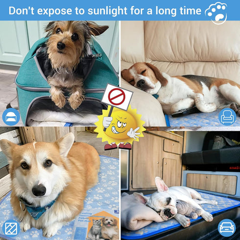 Rywell Upgrade Self-Cooling Mat for Dogs, Extra Large 44'' x 32'', Washable Non-Toxic Summer Pet Outdoor Bed