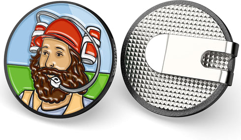 Gilmore Cracker Golf Ball Marker with Magnetic Hat Clip, Plus Bonus Drunk Caddy Golf Ball Marker