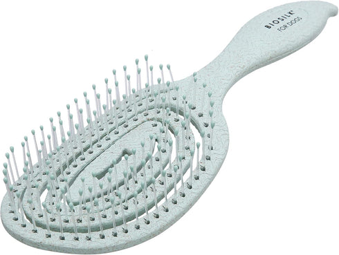 BioSilk for Pets Eco-Friendly Detangling Pin Brush for Dogs, Mint Green, Easy to Hold Ergonomic Handle