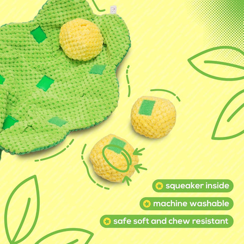 Pea Pod Interactive Dog Toy | Snuffle Nosework Stress Relief | Hide Treat Puzzle for Small Medium Dogs