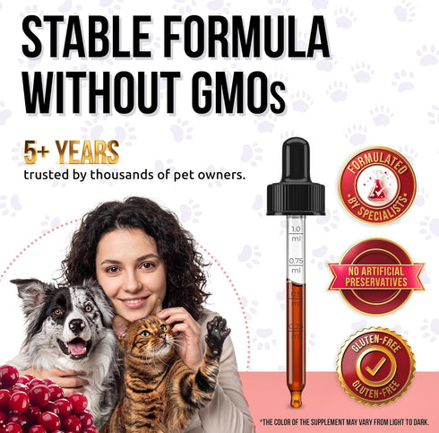 D3 2 oz Liquid Multivitamin for Dogs with Glucosamine Help with Allergies & UTIs Dog Vitamins and Supplements Cat