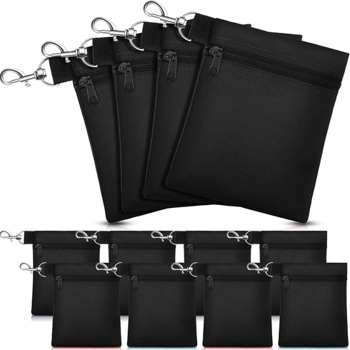 WILLBOND 12 Pcs Golf Tee Bag Holder - Golf Tee Pouch with Metal Lobster Claw Clip, Multicolor Portable Golf Accessories