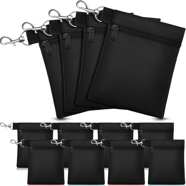 WILLBOND 12 Pcs Golf Tee Bag Holder - Golf Tee Pouch with Metal Lobster Claw Clip, Multicolor Portable Golf Accessories