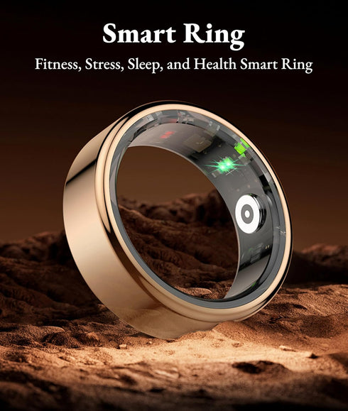 Smart Ring, Universal Wearable Health Monitor with App, Sports Ring with Heart Rate, Sleep Monitor, IP68 Waterproof
