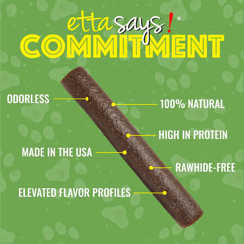 etta says! Deluxe Chews for Dogs – Variety Pack of Lamb, Chicken & Turkey Treats – Grain-Free, Made in USA (12 Count)
