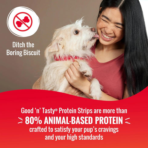 Good N Tasty Pack, 12 oz, GoodnTasty Protein Strips Variety High-Protein Dog Treat with Real Chicken Or Duck and Savory