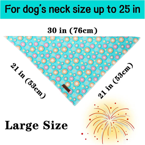 Summer Summer Dog Bandana, Unique Style Paws Blue Sunflower Dog Bandanas, Flower Puppy Scarves Square Dog Bib Kerchief