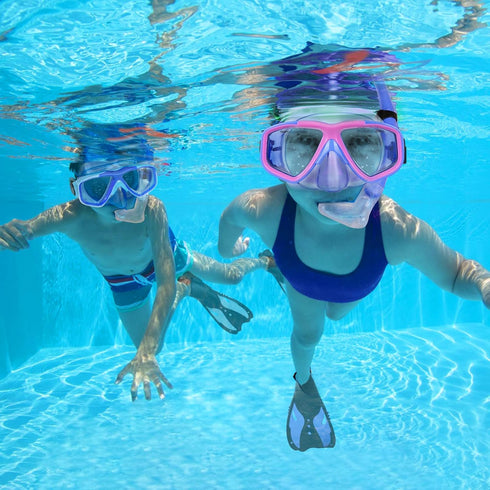 KUYOU Kids Snorkel Set, Anti-Fog Full Dry Top Snorkeling Package with Diving Mask and Snorkel Gear for Youth Boys Girls