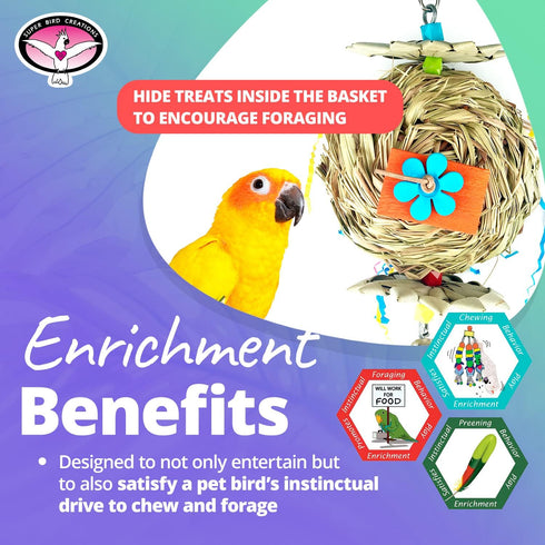 Super Bird Creations SB611 Beakwhich Bird Toy - Interactive Play Accessory for Medium-Sized Parrots