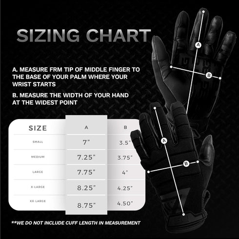 Glove Station 11 Bravo Work Gloves - Goatskin Leather Palm, Knuckle Protection, Gel Foam Patrol Gloves for Men,