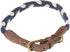 HonestBaby Braided Collars and Leash Sets, Vegan Suede for Dogs, Organic Cotton, Navy/Ivory, X-Large