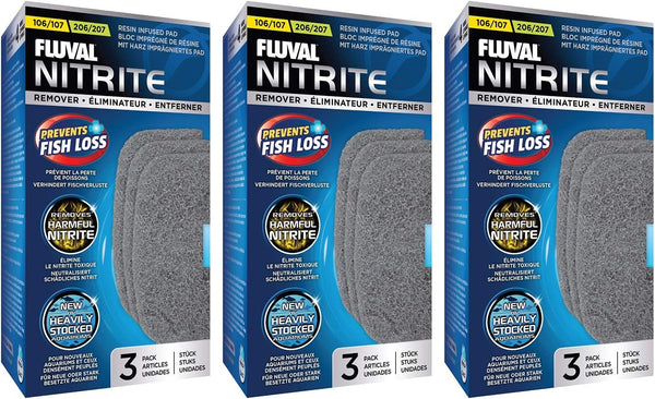 Fluval 9 Pack of Nitrite Remover Pads for 106/107 & 206/207 Aquarium Canister Filters