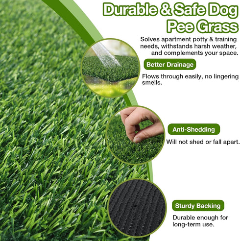 TOOKOO 2 Pack 31.5"x39.4" Fake Grass Pee Pad for Dogs Potty Traning - Large Replacement & Realistic Pet Artificial